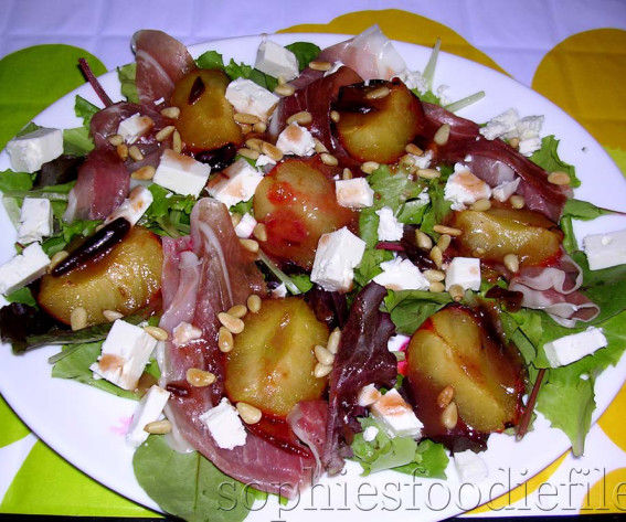 Sophie's end of Summer salad with roasted plums & plum dressing!