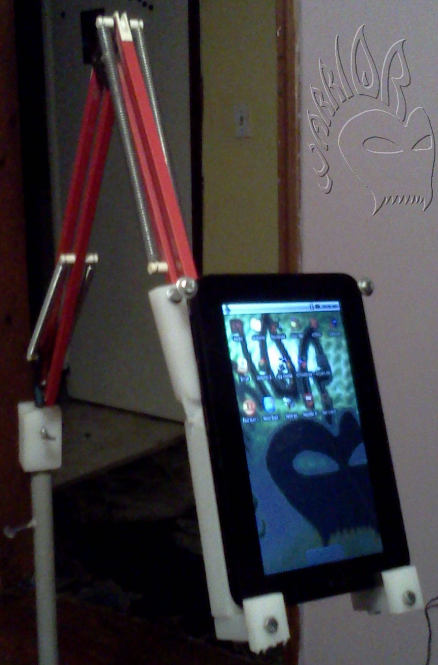 Zero Gravity Tablet or Ereader Floor Stand From Balanced Arm Lamp """Sugru Update"""