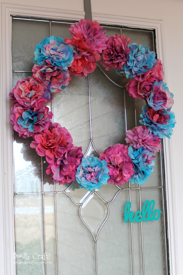 coffee filter tutorial diy how to and wreath for spring fornt door curb appeal cheap dollar store (2).JPG