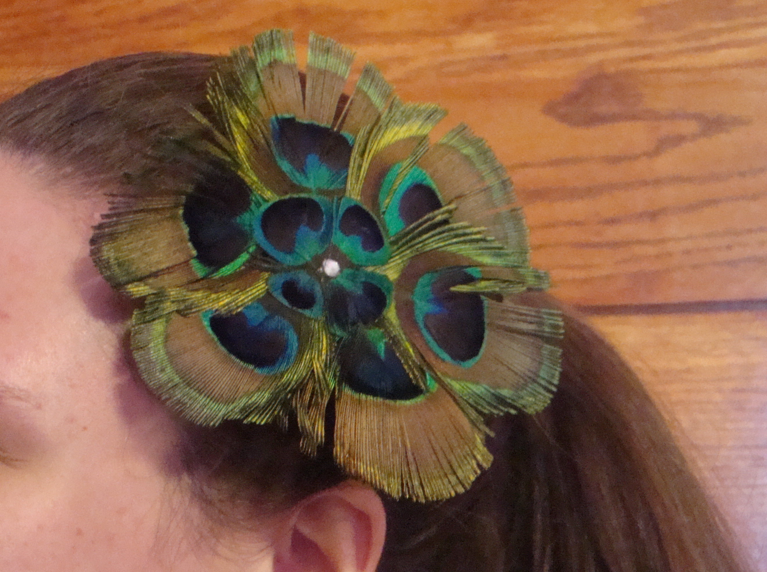 Peacock Feather Hair Clip