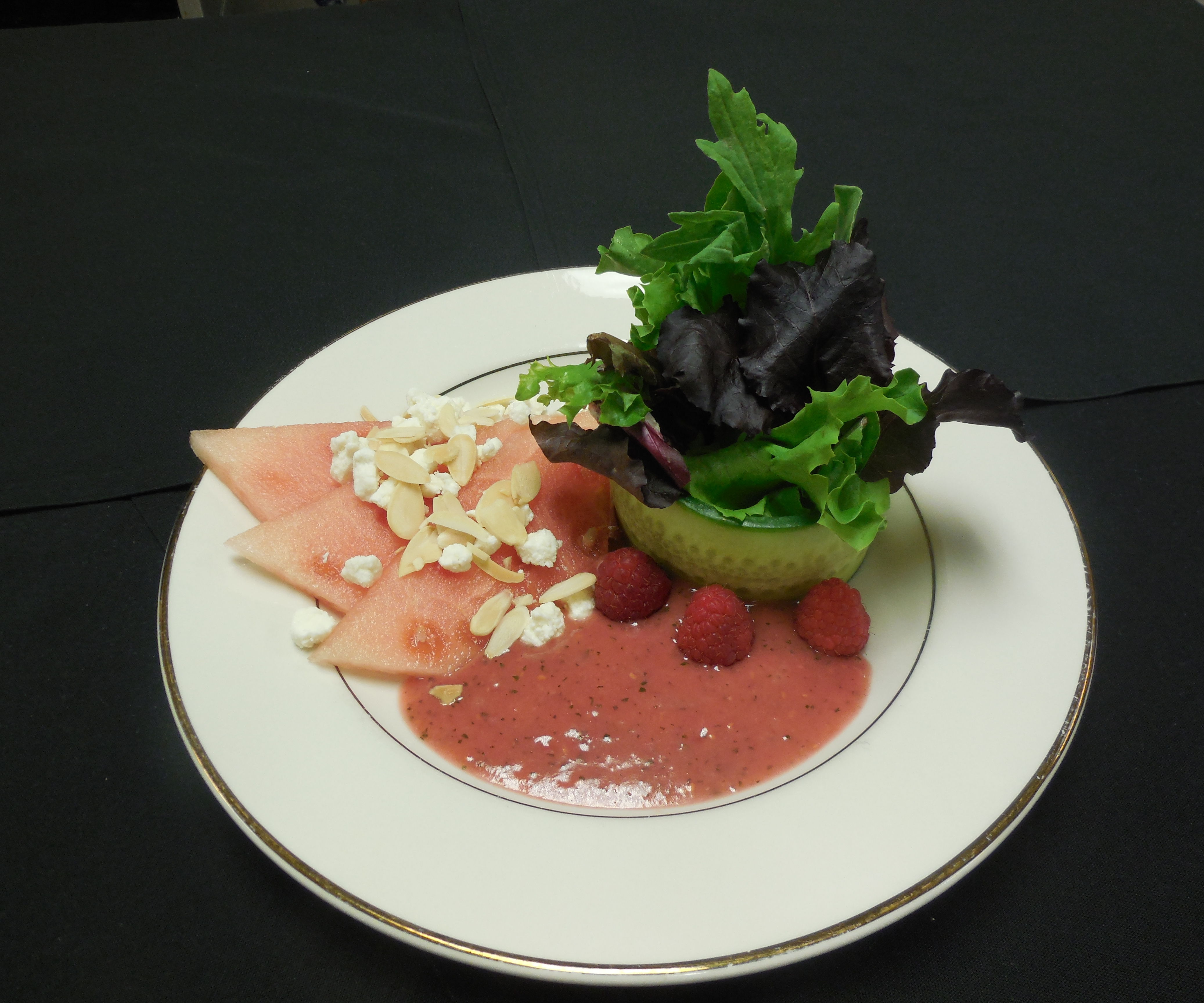 Watermelon and Feta Salad with Raspberry and Chervil Vinaigrette