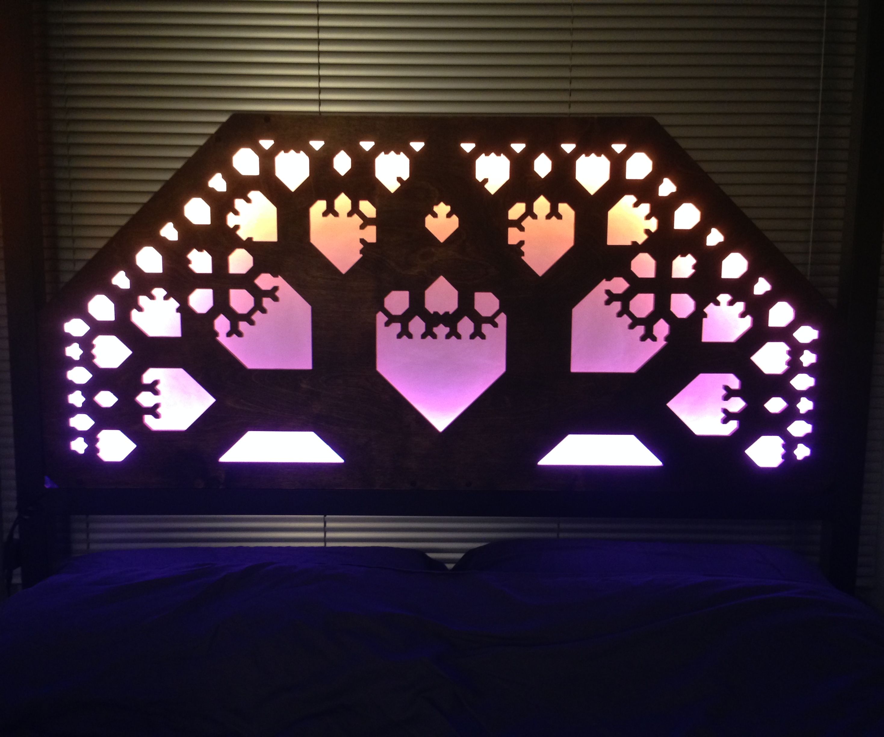 LED + CNC Fractal Headboard