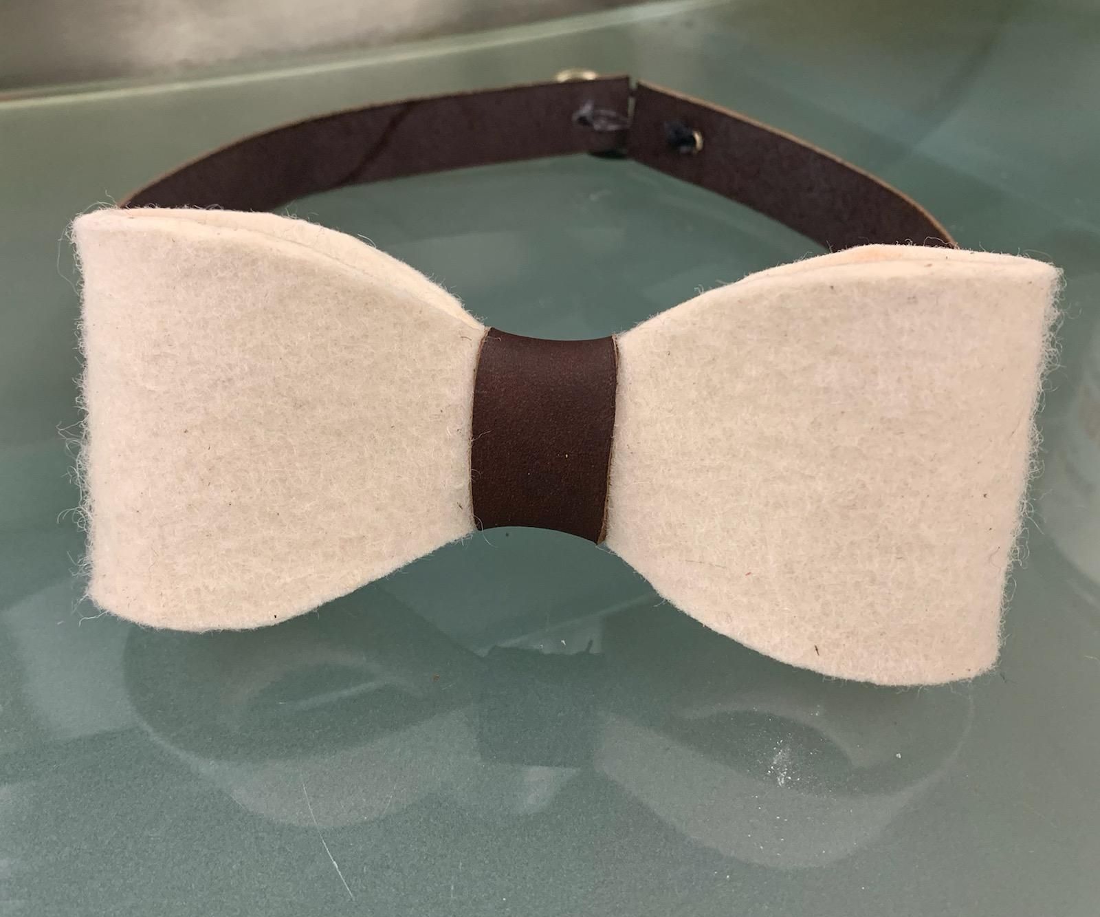 Leather and Felt Bowtie Headband