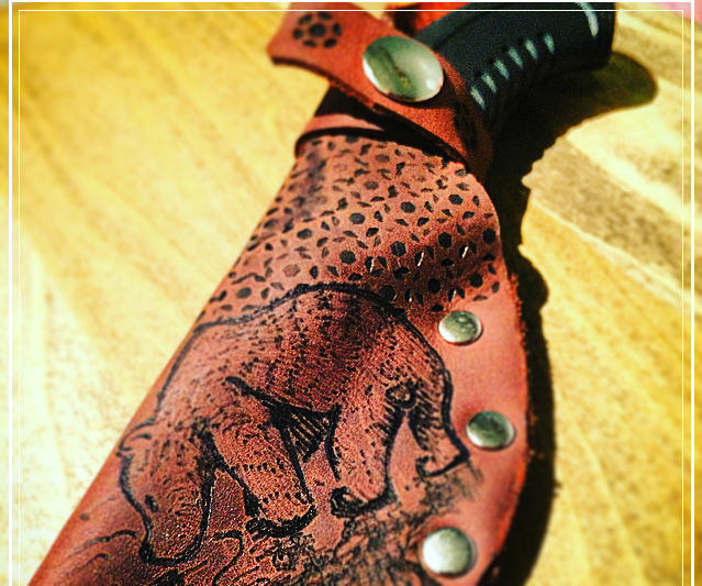 Custom Graphic Leather Knife Sheath