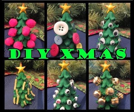 Polymer Clay Christmas Tree With Hanging Ornaments