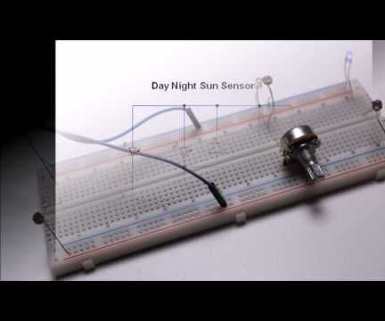 Day Night Sun Sensor made of Potentiometer LED LDR no microcontroller 