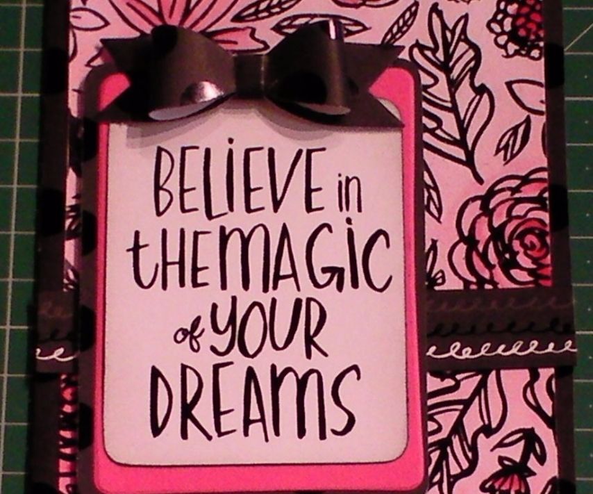 How to Make a Black Floral Magic Cerise Card 