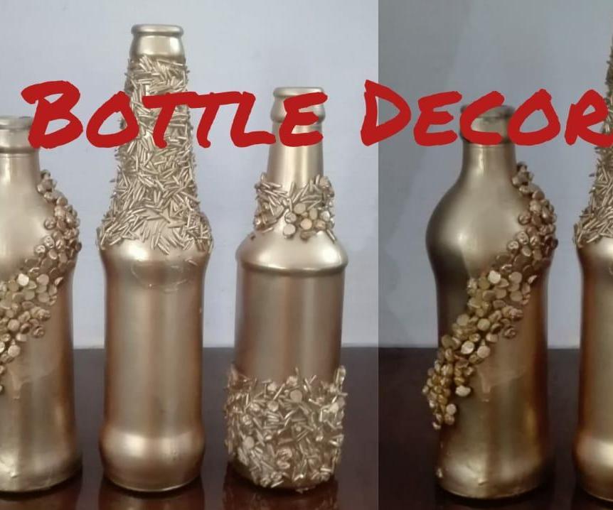 How to Decorate Glass Bottles|Easy Bottles Decoration|DIY Bottle Decor