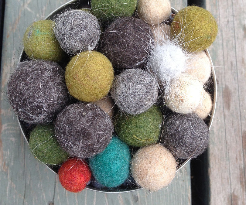 Felted fur balls