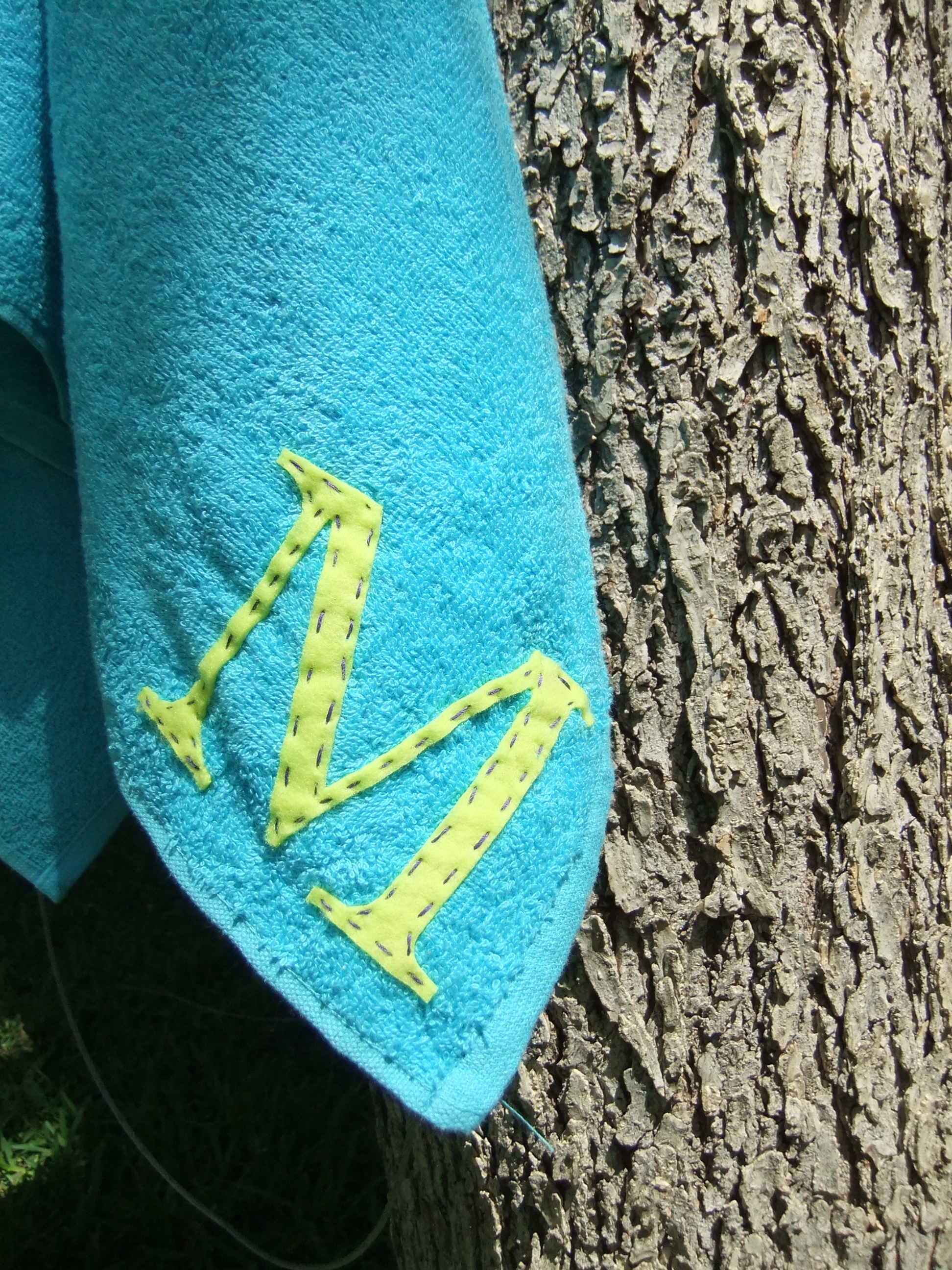 Laser Cut Felt Applique Monogramed Towel