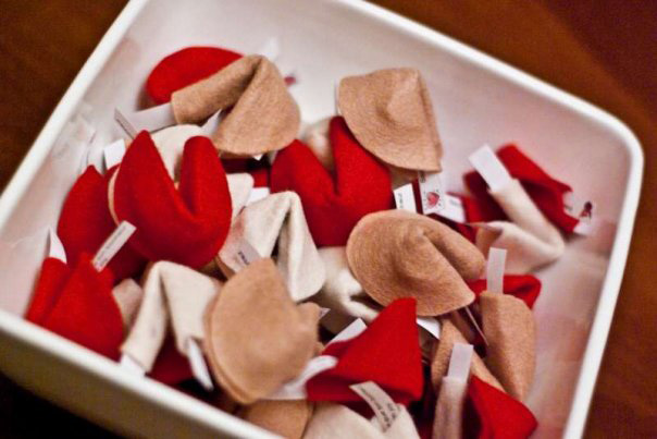 Felt fortune cookies Valentines