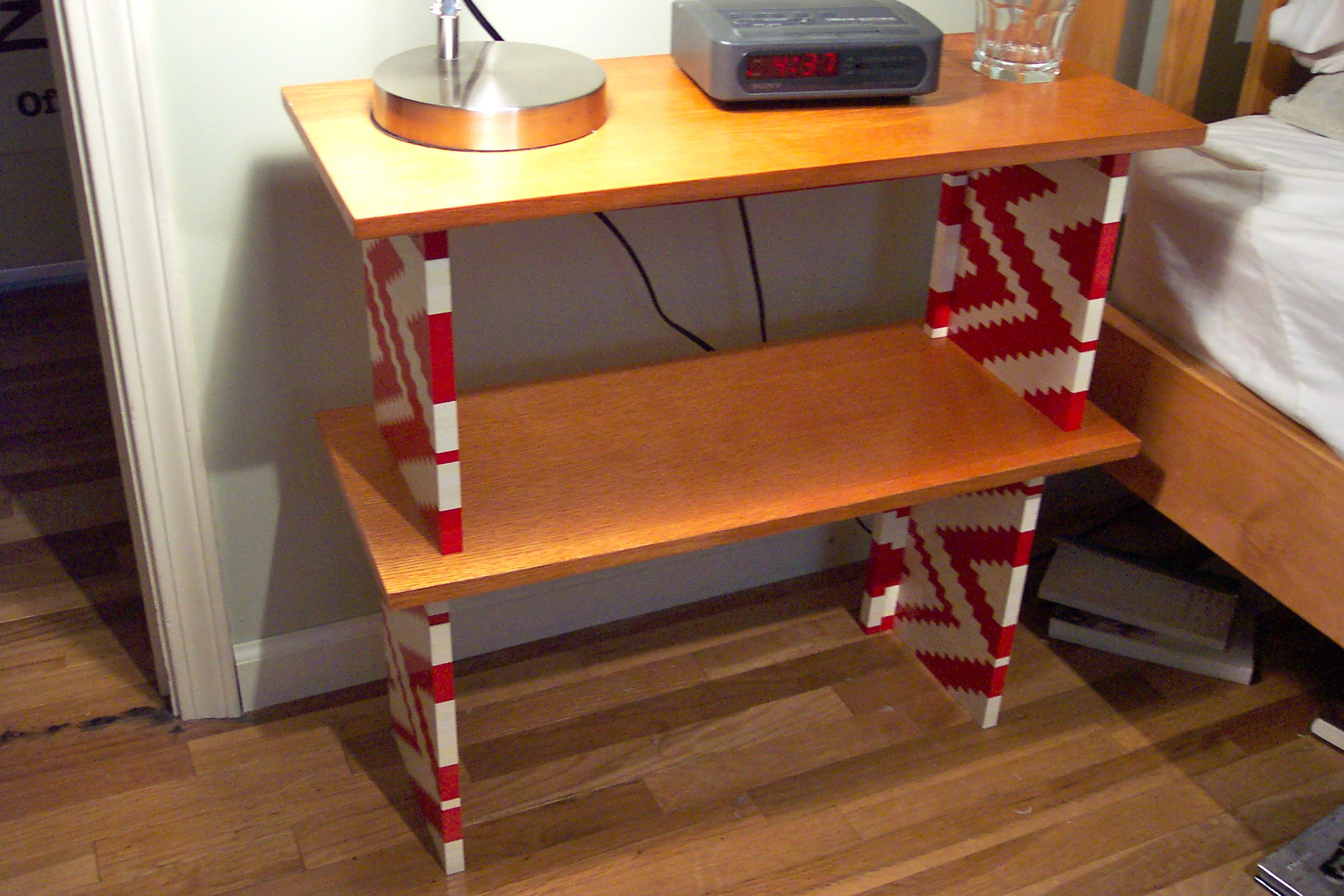 Lego & Wood Bedside Table