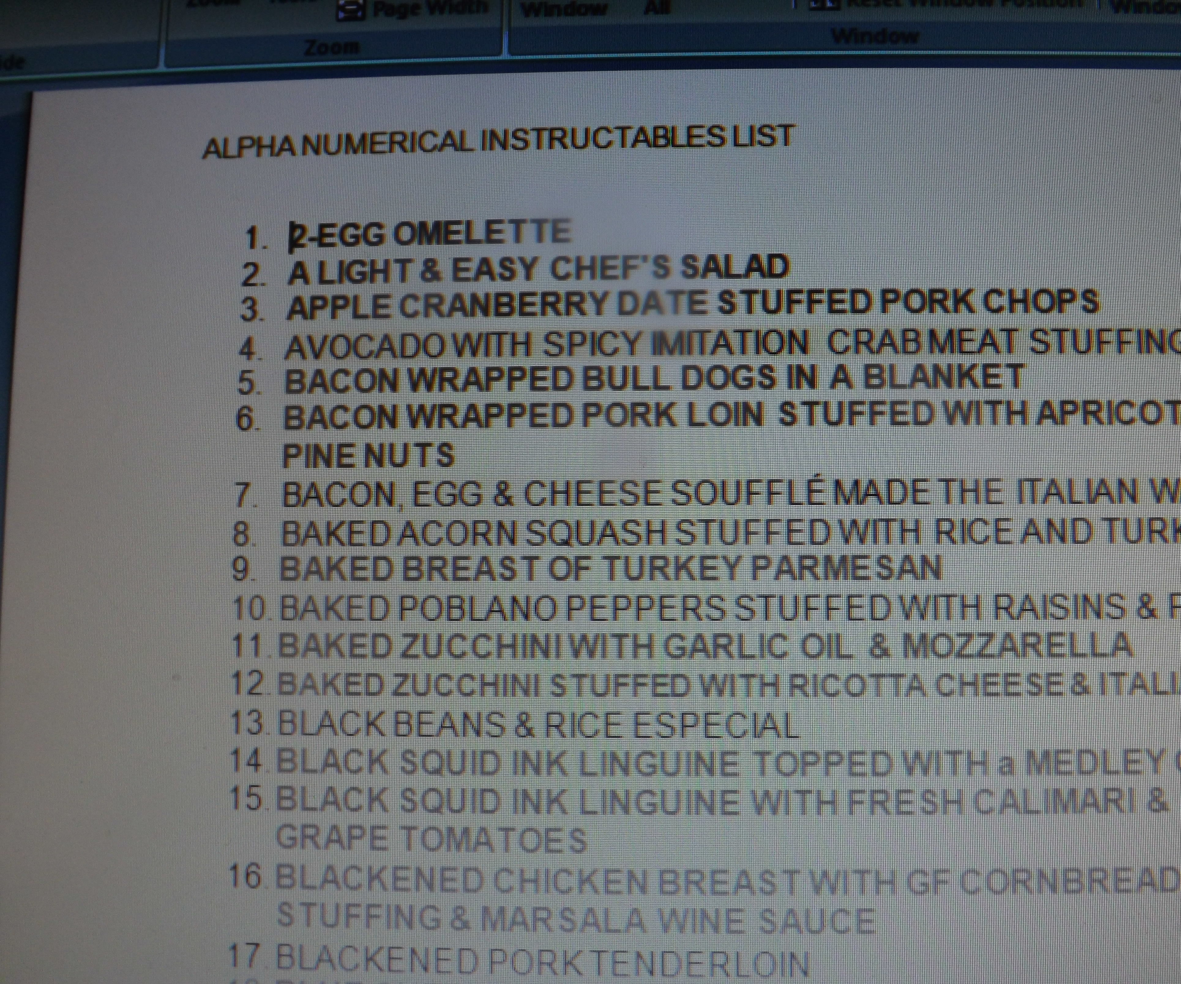 HOW TO CREATE A NUMERICAL AND/OR ALPHABETICAL LIST OF YOUR INSTRUCTABLES