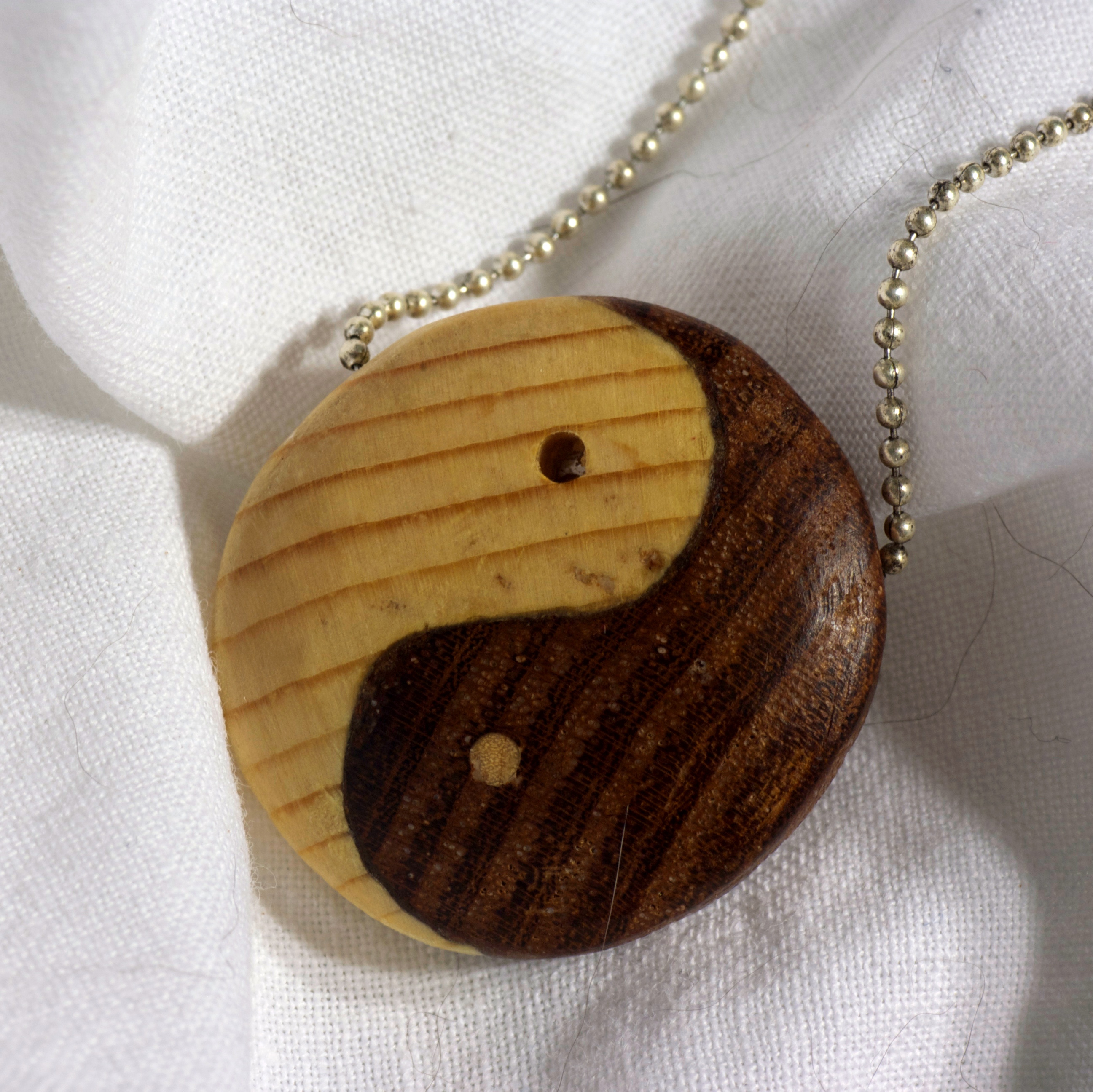 Double Wood Yin Yang Pendant