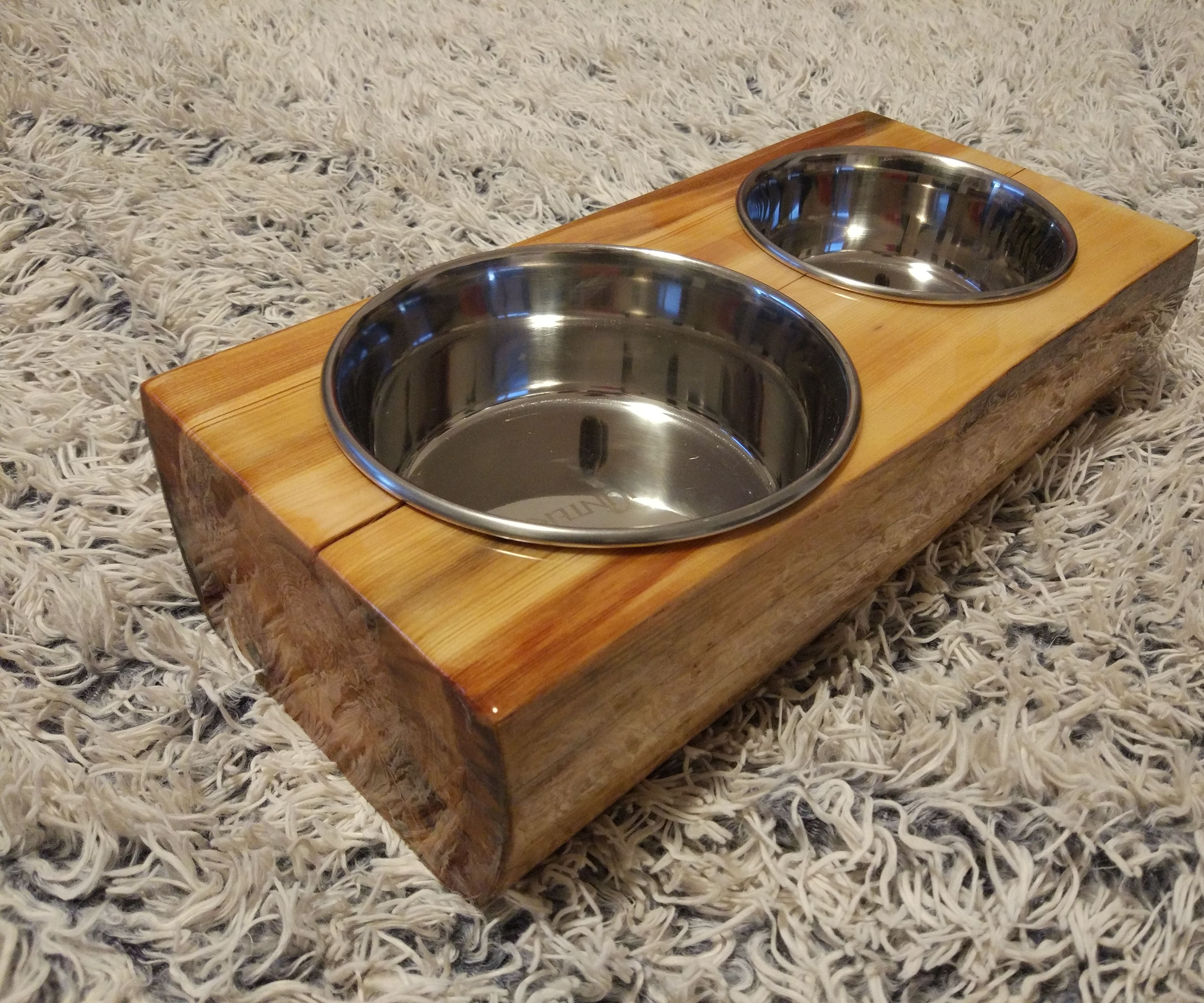 Wooden Dog Bowl Holder