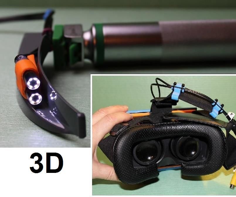 3D Video laryngoscope with VR Headset