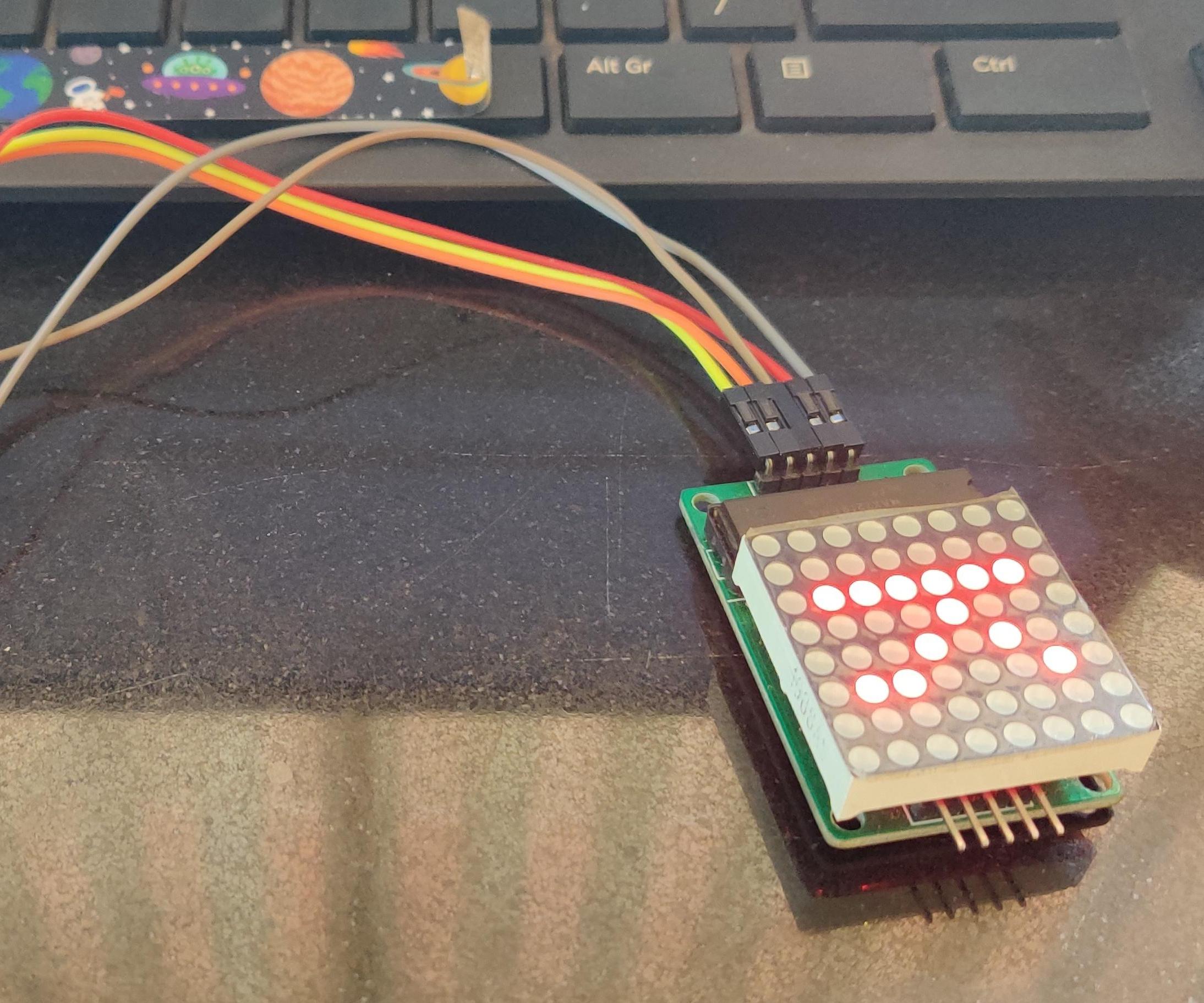 Display Desired Alphabet on the MAX7219 8x8 LED Dot Matrix 