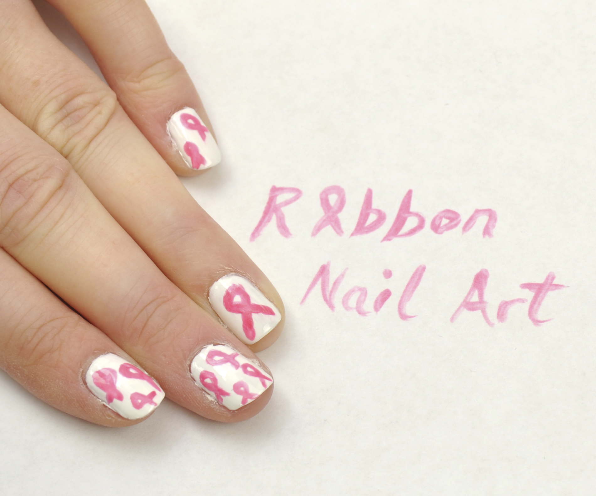Awareness Ribbon Nail Art