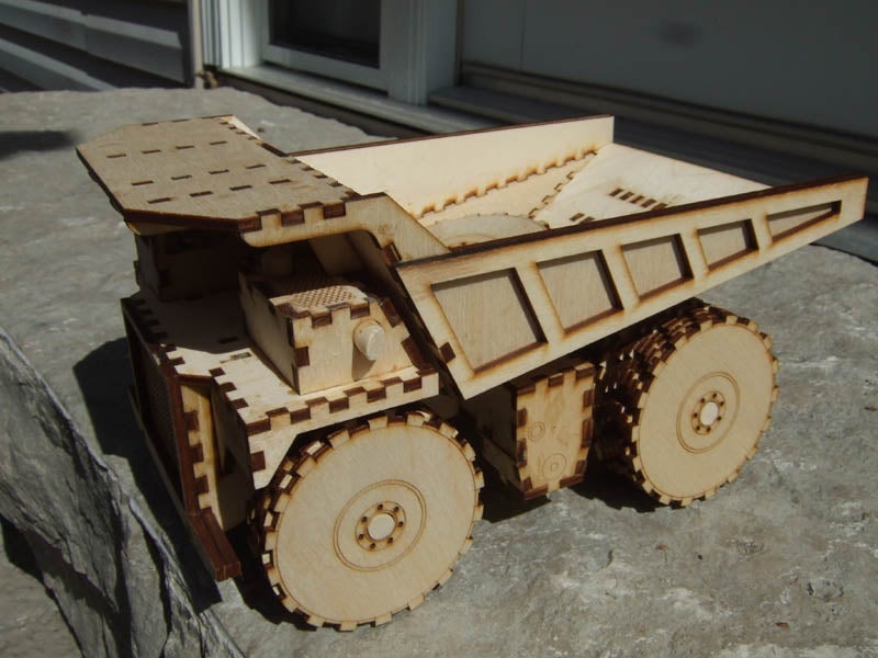 Laser Cut Mining Dump Truck Toy